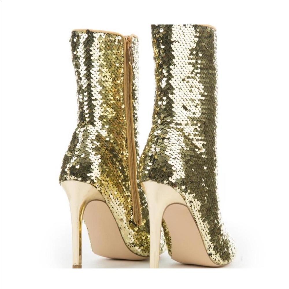 Gold embellished boot